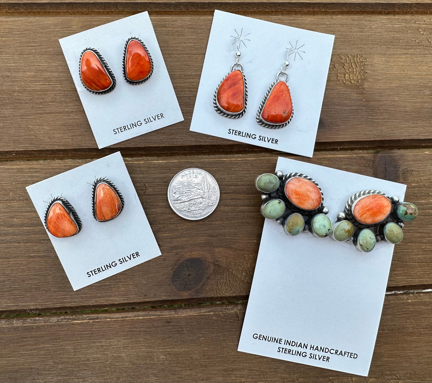 ORANGE SPINY OYSTER STUDS