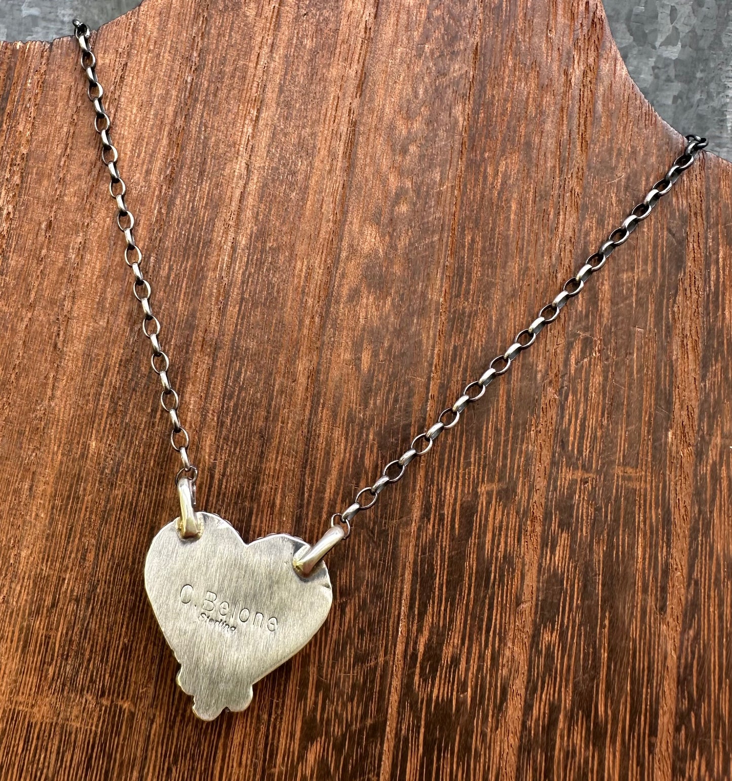 16” PETITE PURPLE SPINY OYSTER HEART NECKLACE