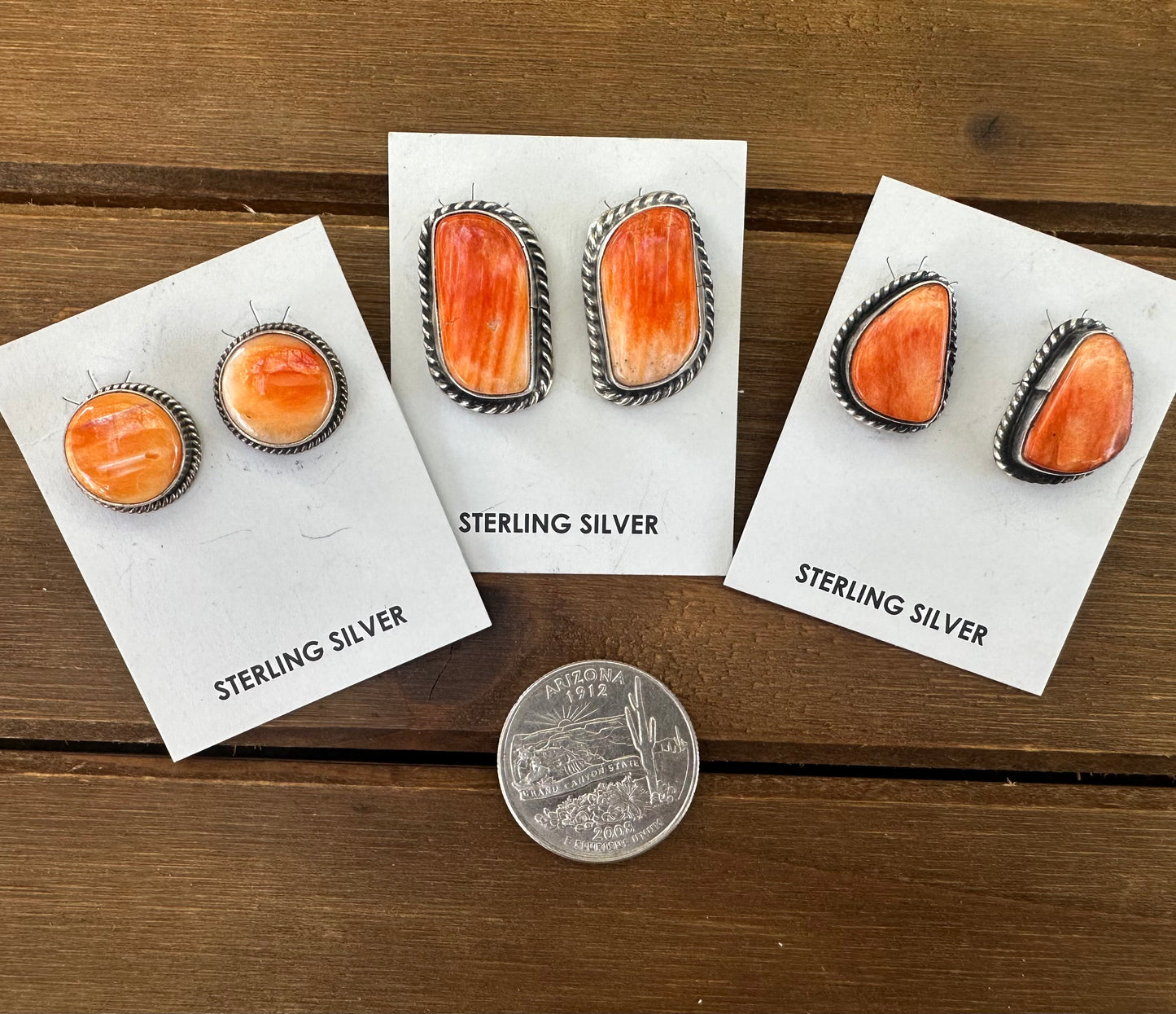 ORANGE SPINY OYSTER STUDS