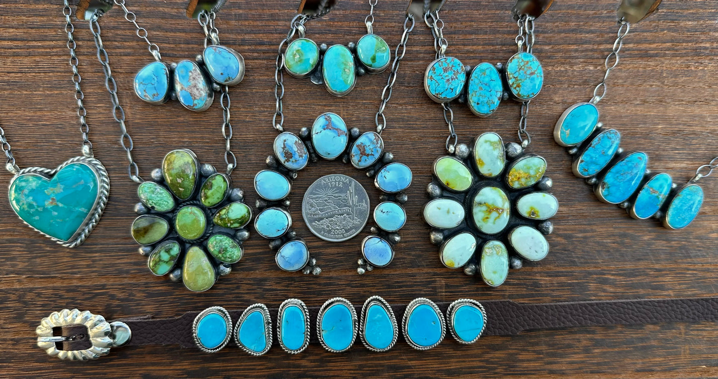 18” KINGMAN TURQUOISE MULTI STONE NECKLACE