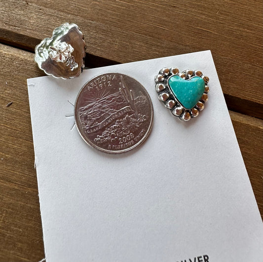KINGMAN TURQUOISE HEART STUDS