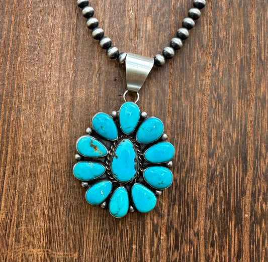 KINGMAN TURQUOISE CLUSTER PENDANT