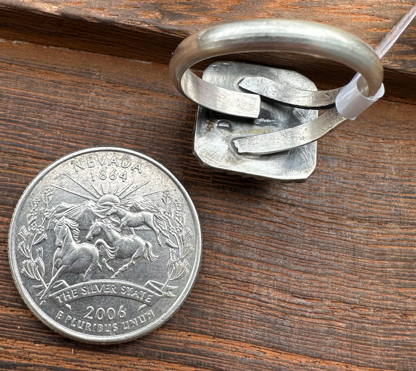 WILD HORSE VARISCITE ADJUSTABLE SQUARE RING