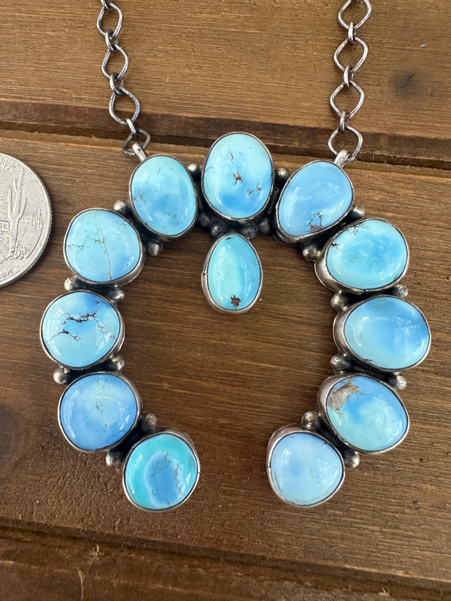 18” GOLDEN HILLS TURQUOISE NAJA NECKLACE