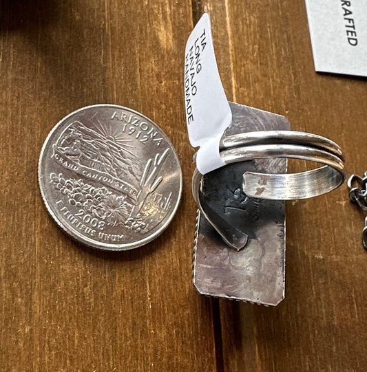 WHITE BUFFALO ADJUSTABLE BAR RING