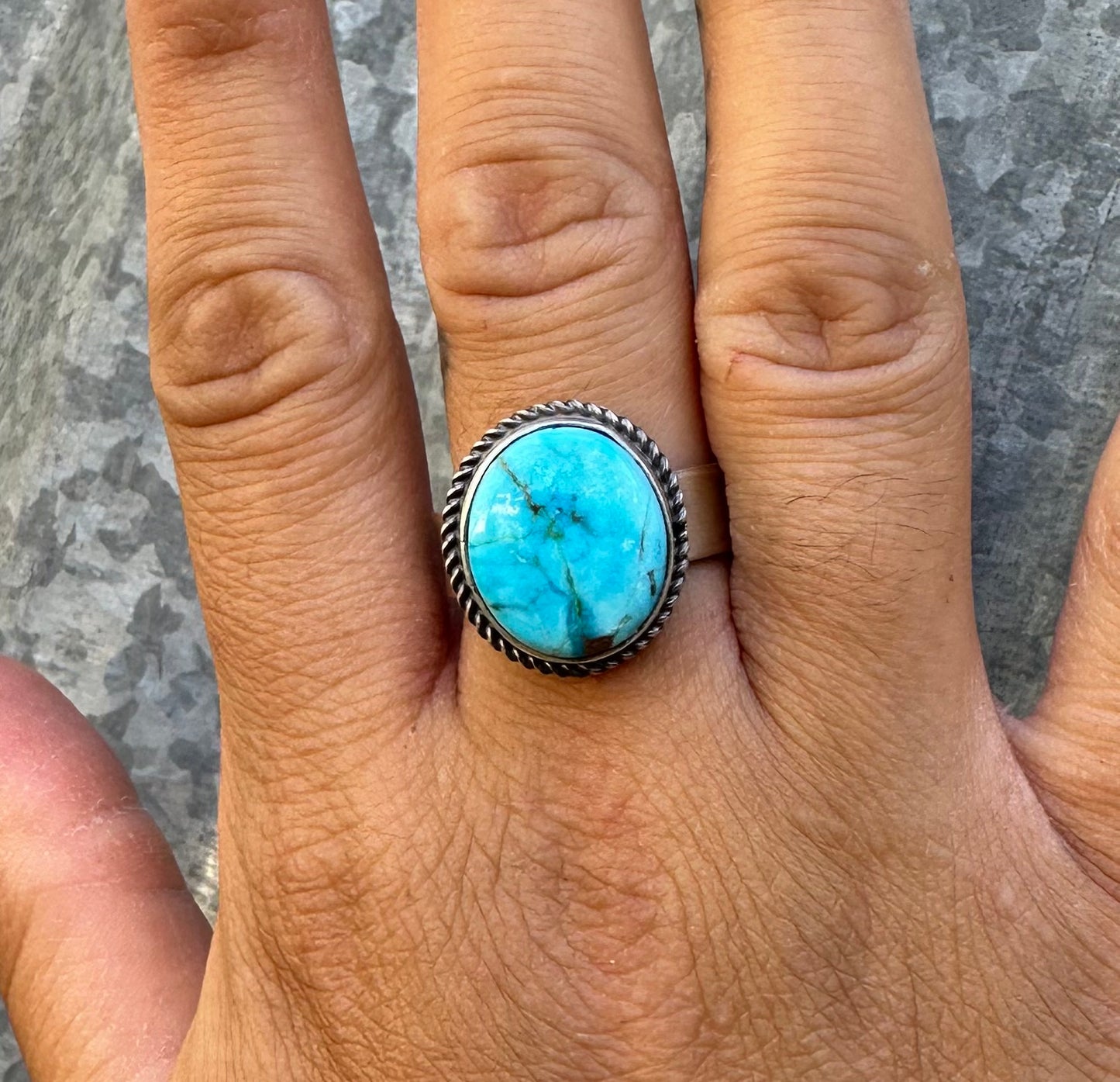 KINGMAN TURQUOISE ADJUSTABLE RING