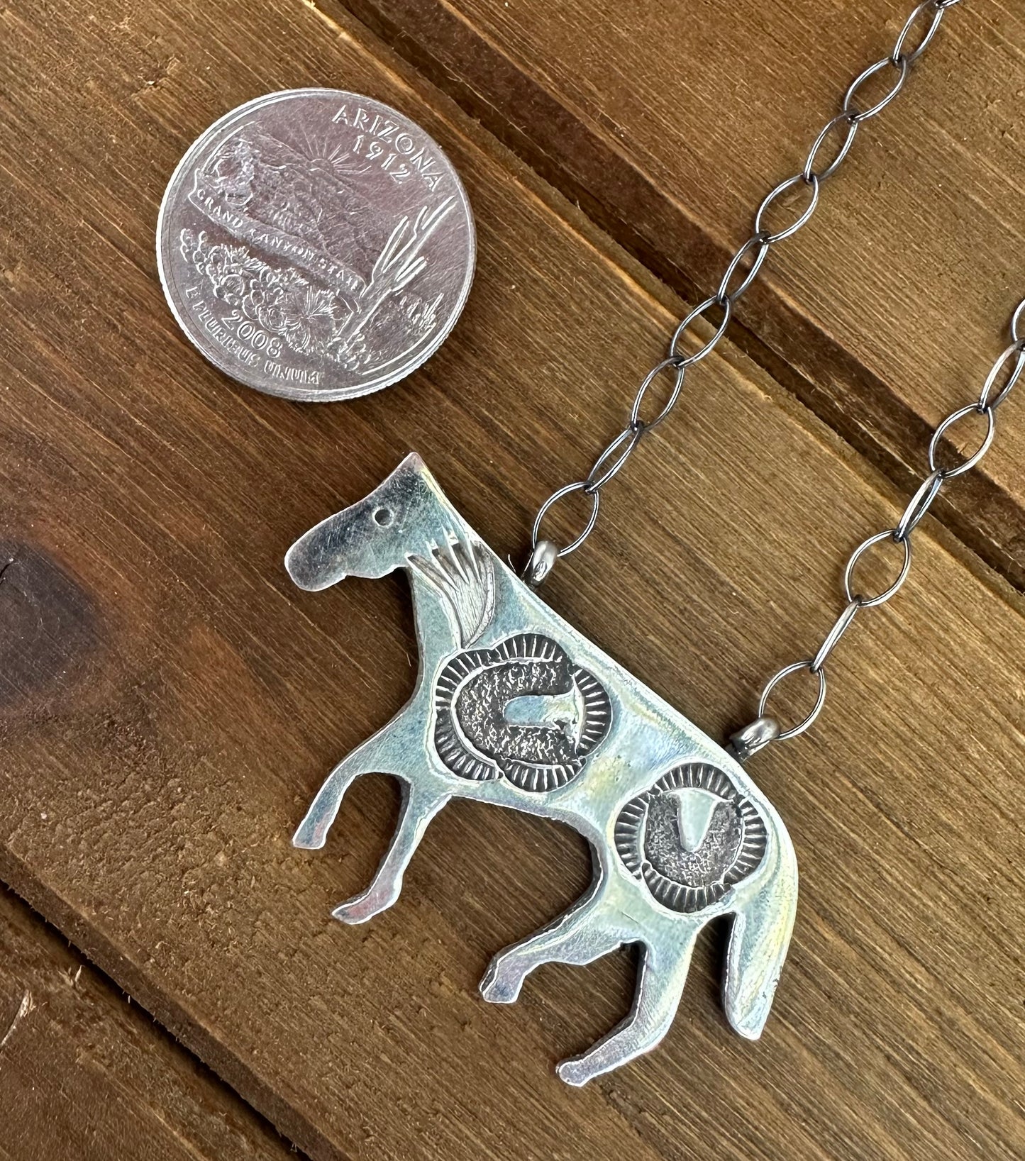 18” STERLING SILVER STORYTELLER HORSE NECKLACE