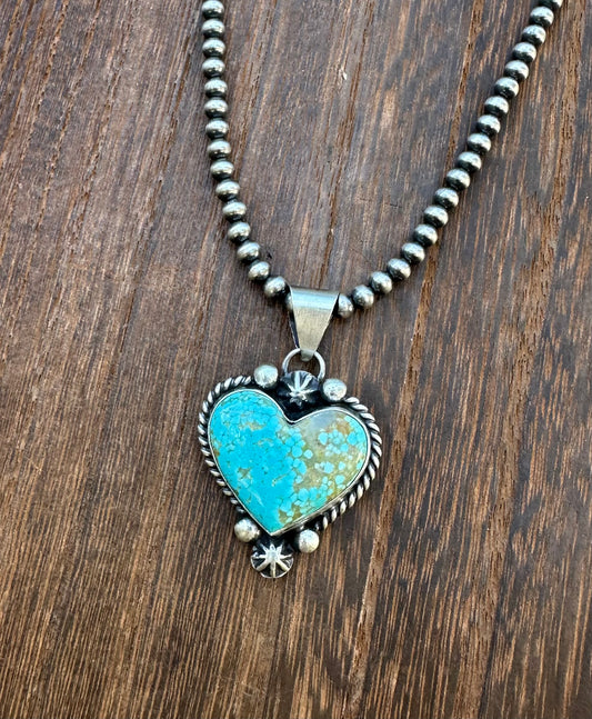 #8 TURQUOISE HEART PENDANT