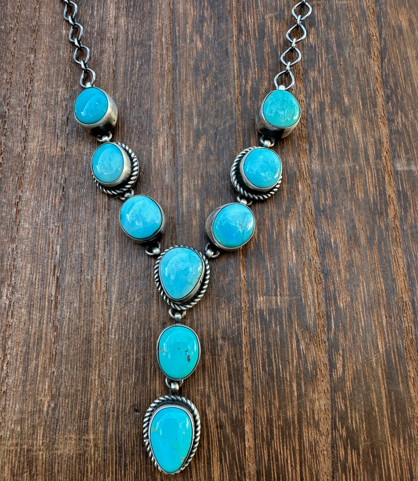 20” KINGMAN TURQUOISE DAINTY LARIAT NECKLACE