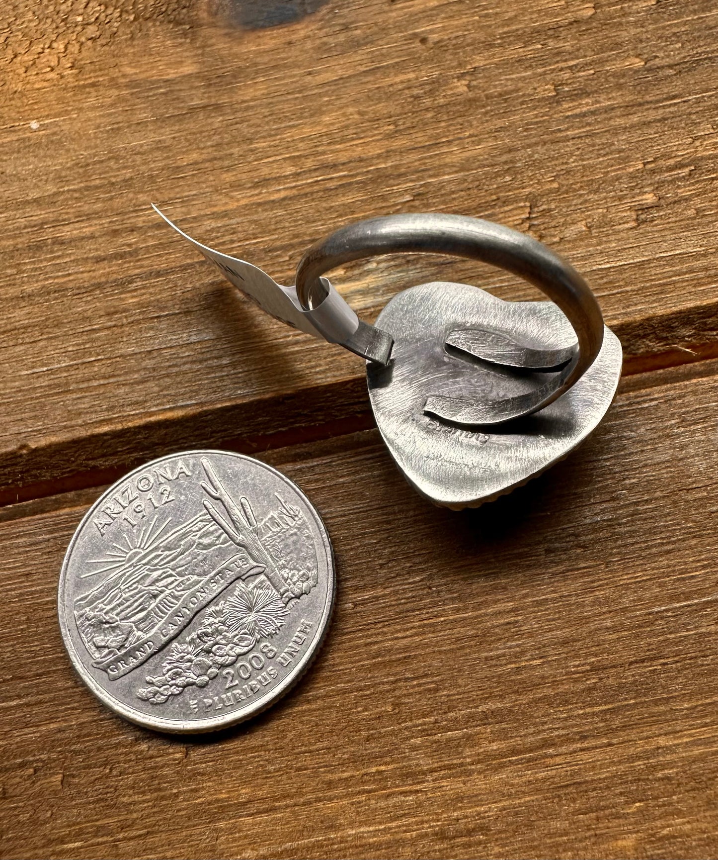 ADJUSTABLE ORANGE SPINY OYSTER HEART RING