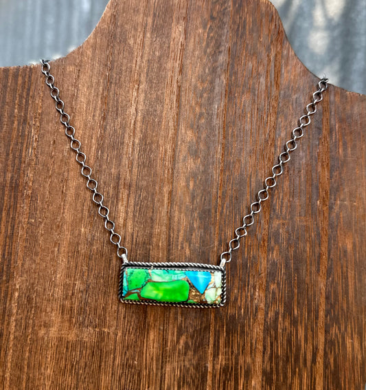 18” PEACOCK TURQUOISE NECKLACE