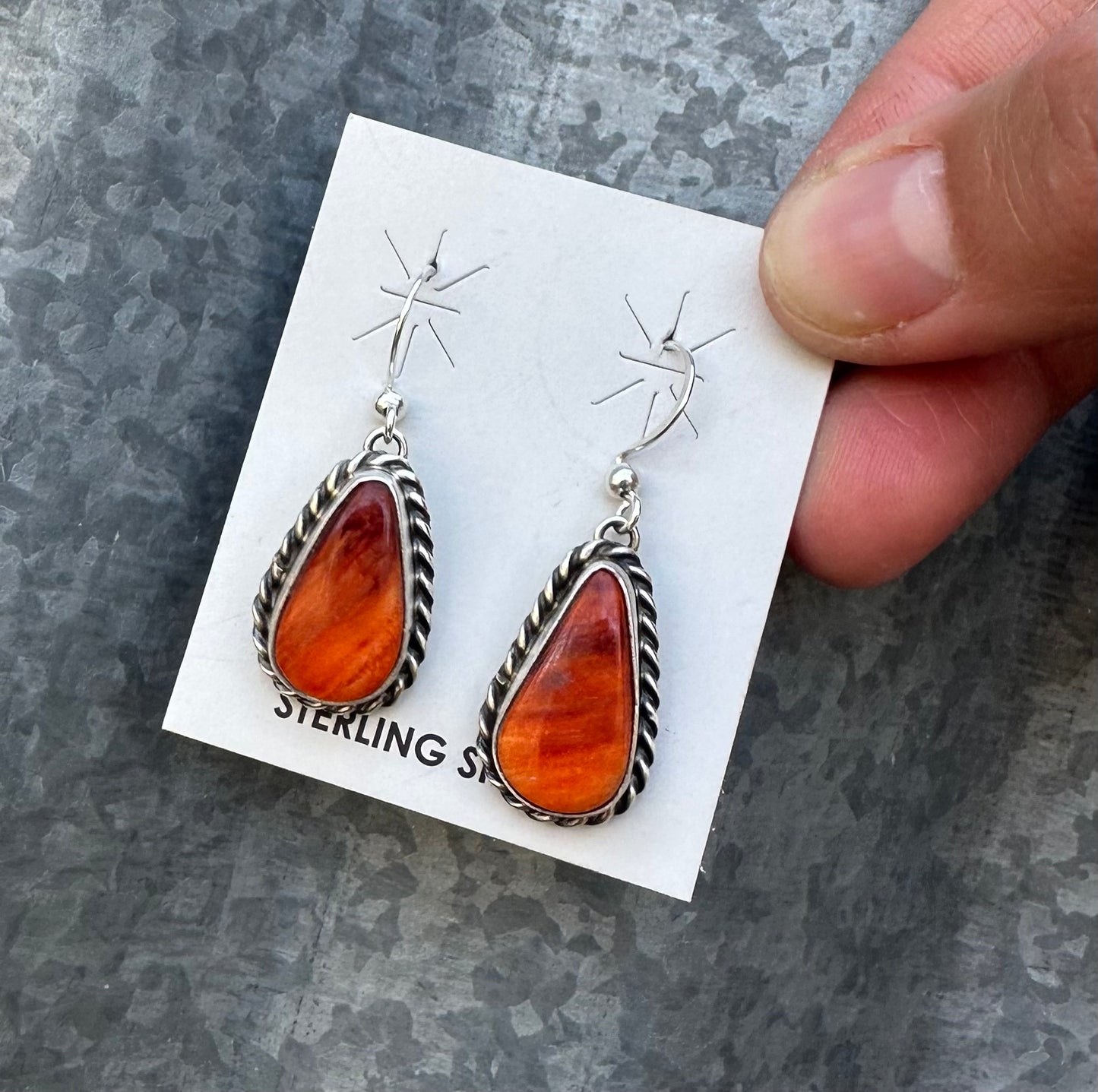 ORANGE SPINY OYSTER DANGLES