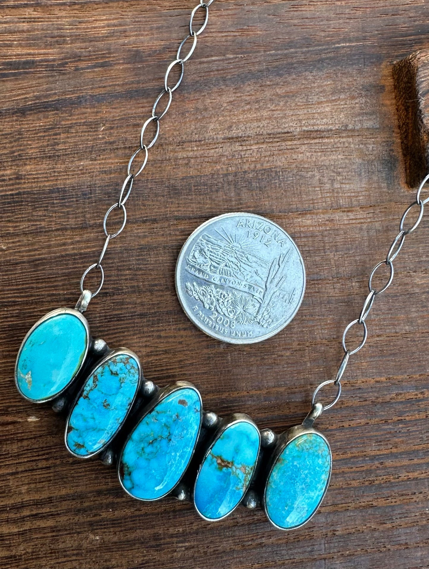 18” KINGMAN TURQUOISE MULTI STONE NECKLACE
