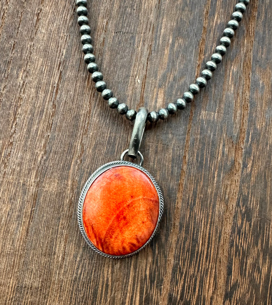 ORANGE SPINY OYSTER PENDANT