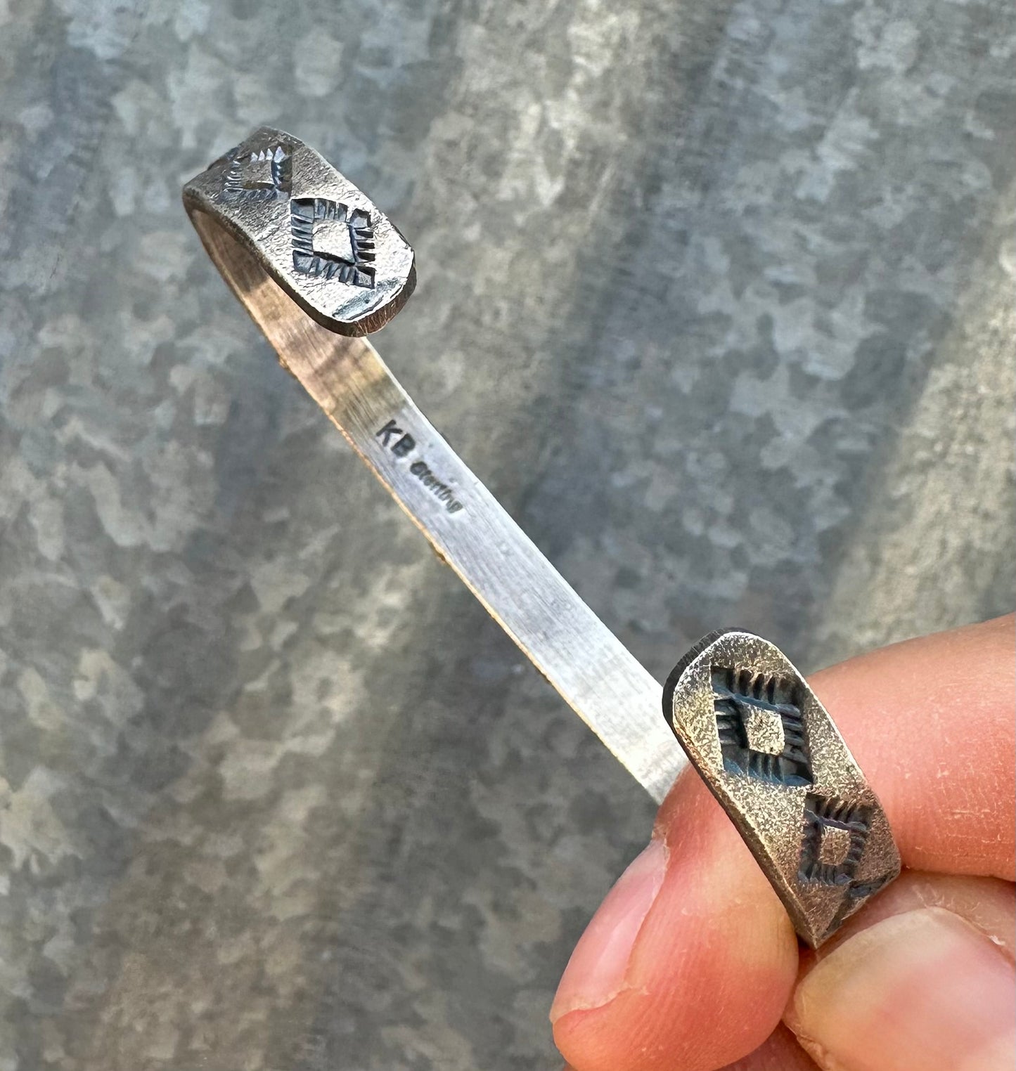 HEAVY GAUGE STERLING SILVER STARBURST CUFF