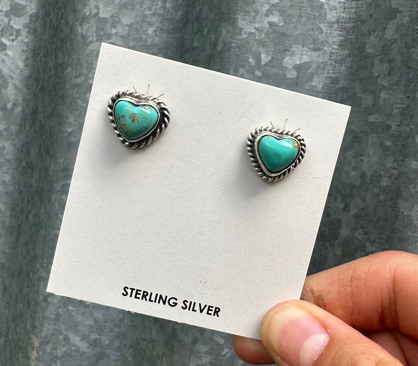 KINGMAN TURQUOISE HEART STUDS