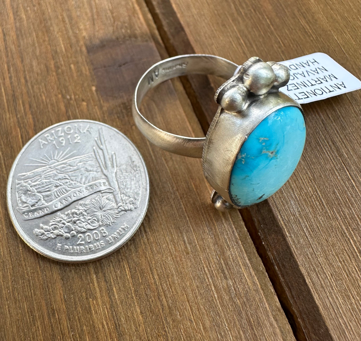 KINGMAN TURQUOISE ADJUSTABLE RING