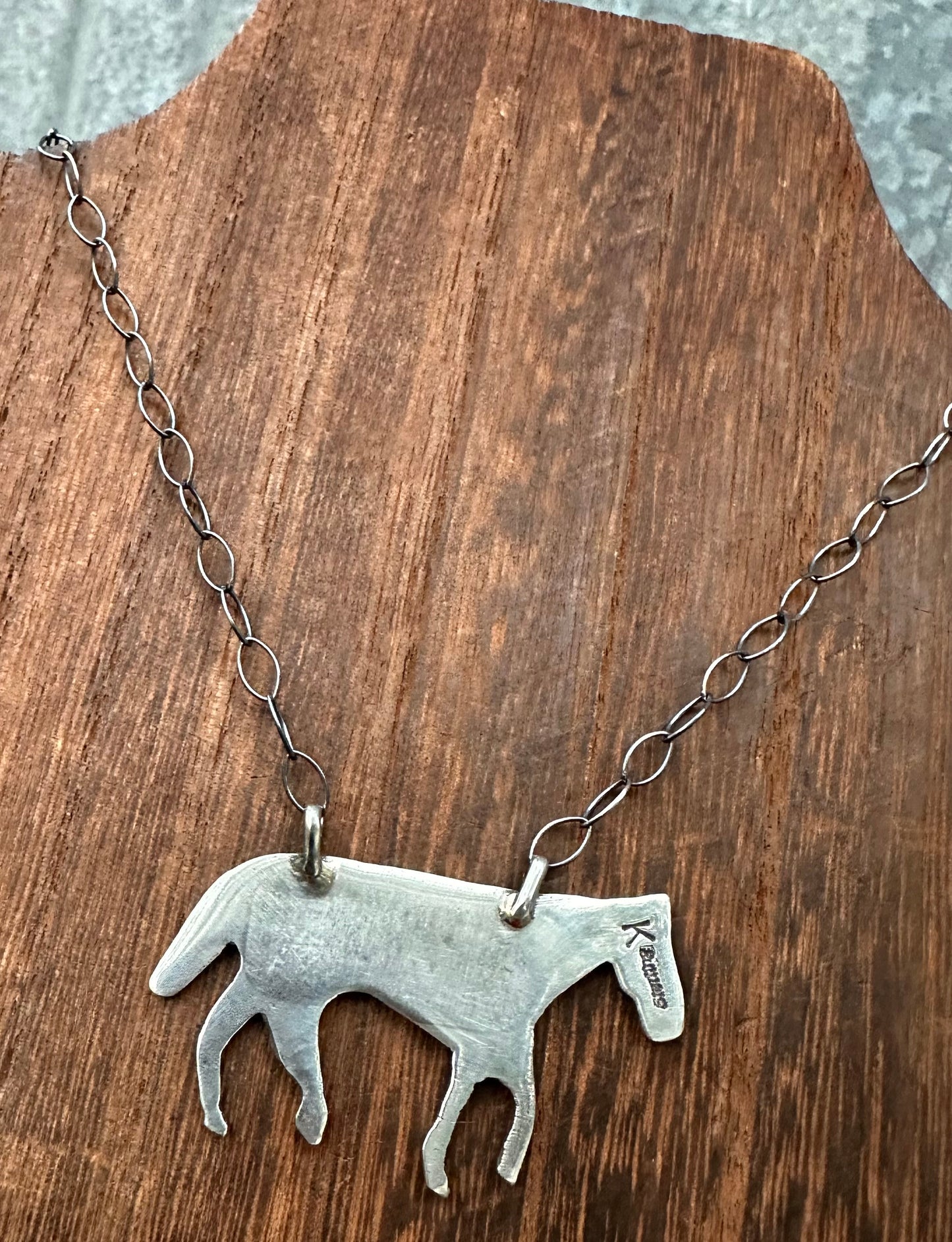 18” STERLING SILVER STAMPED HORSE NECKLACES