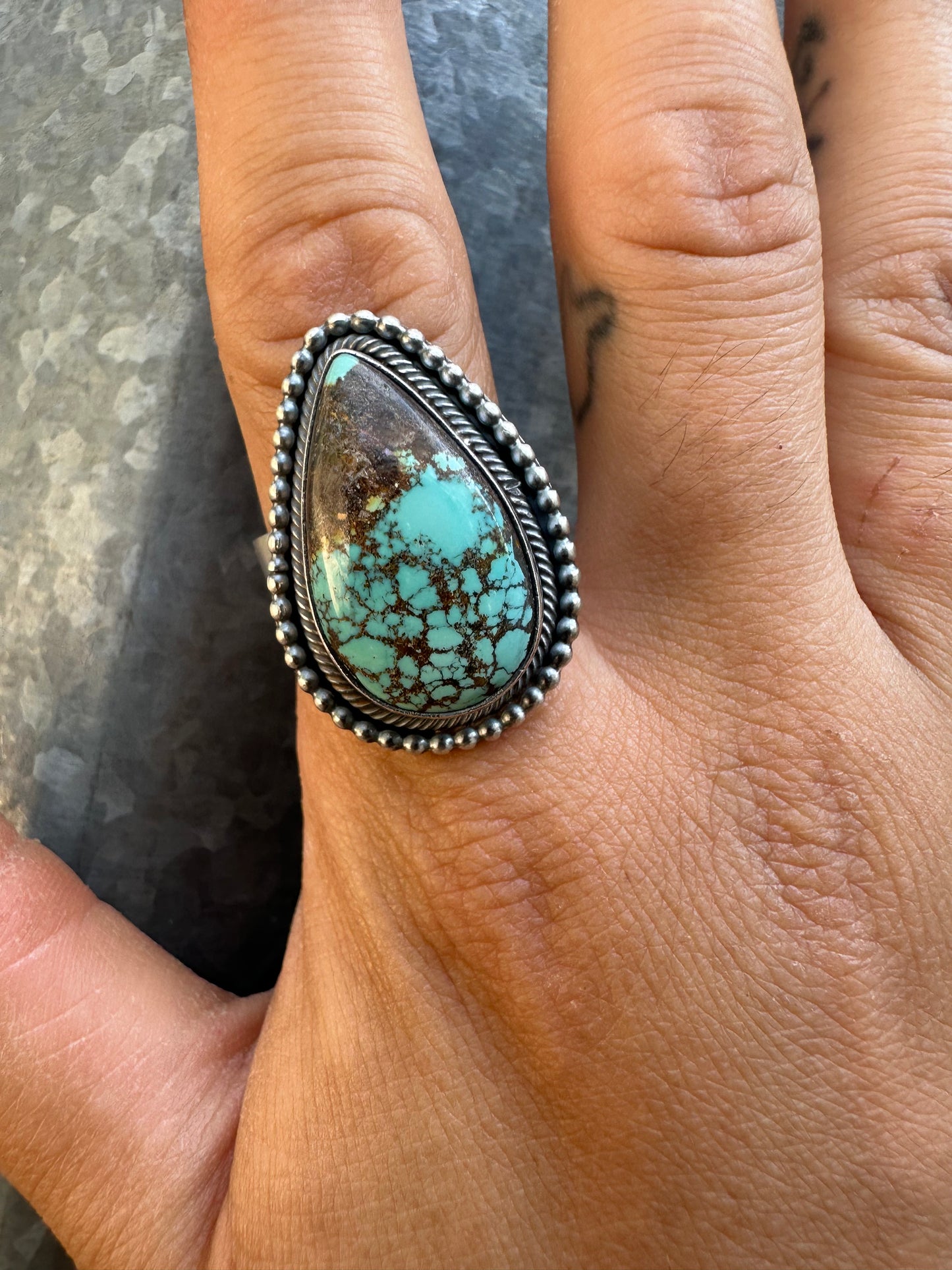ADJUSTABLE KINGMAN TURQUOISE RING