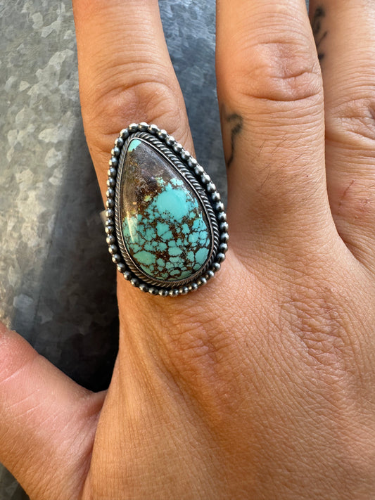 ADJUSTABLE KINGMAN TURQUOISE RING