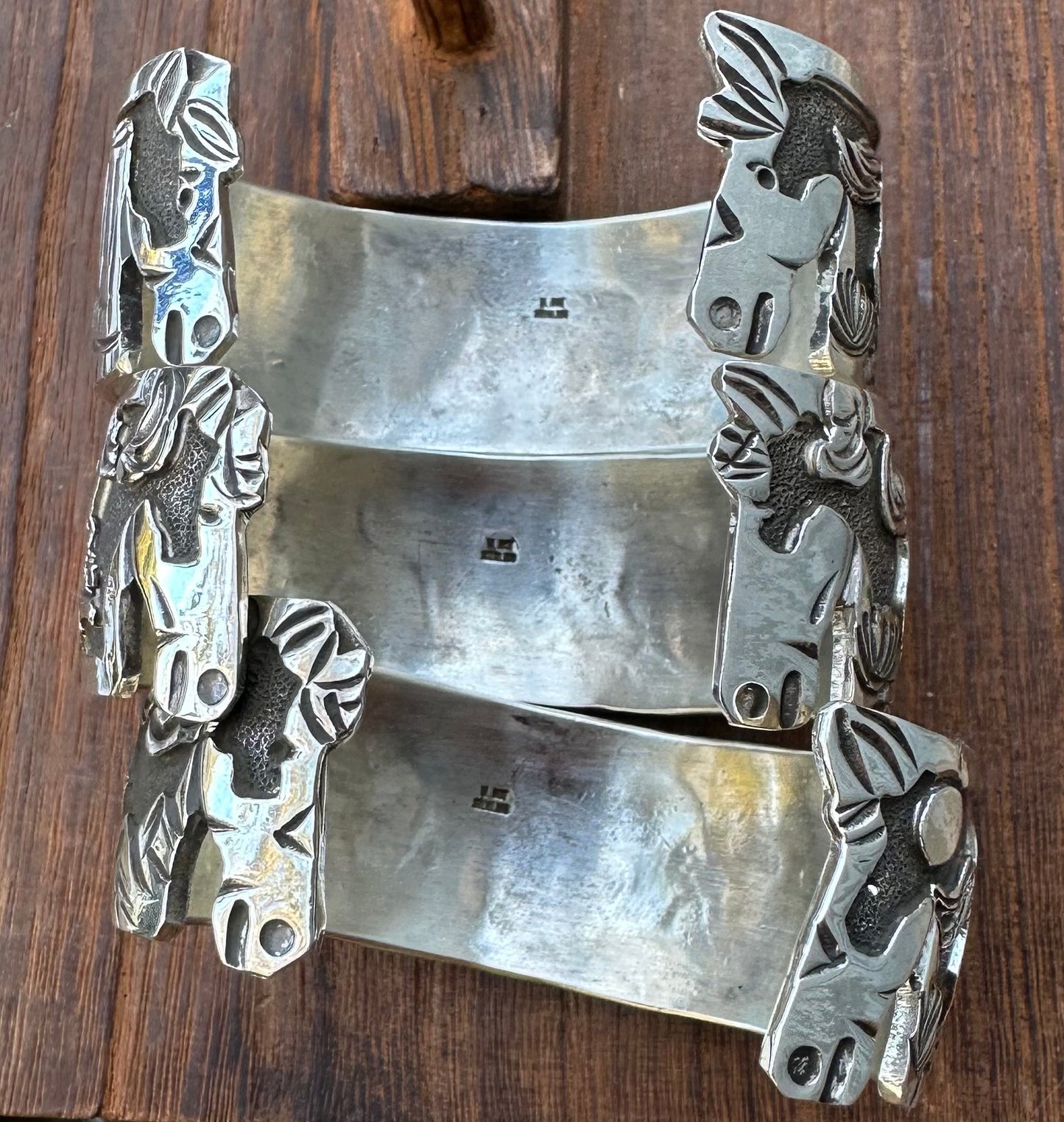 STERLING SILVER HORSE STORYTELLER CUFFS