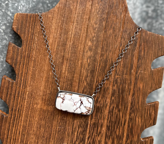 18” WILD HORSE VARISCITE BAR NECKLACE