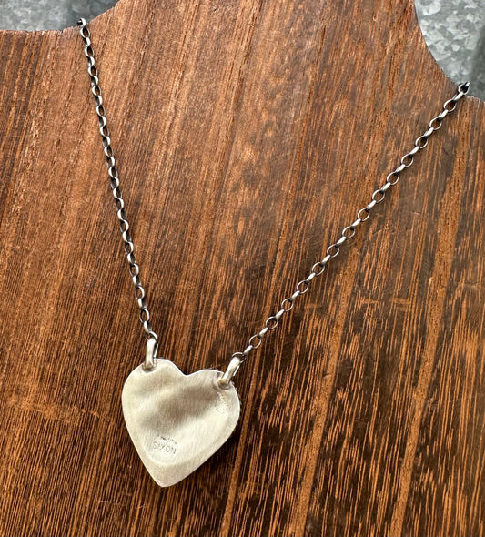 16” RED SPINY OYSTER HEART NECKLACE