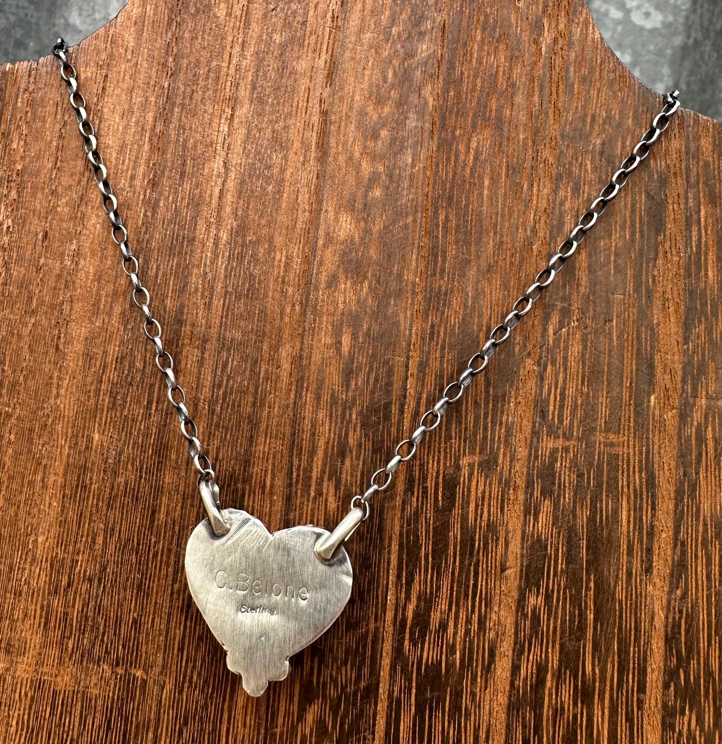 16” RED SPINY OYSTER HEART NECKLACE