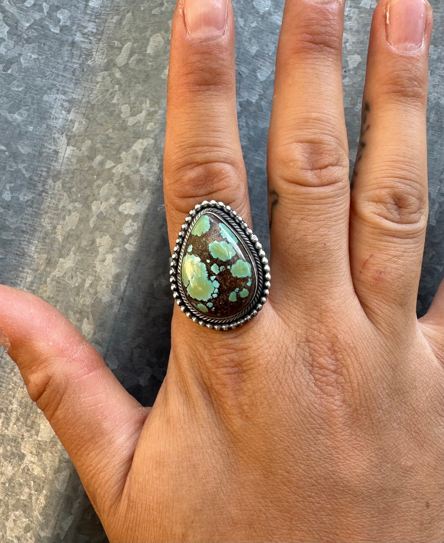 ADJUSTABLE ROYSTON TURQUOISE RING