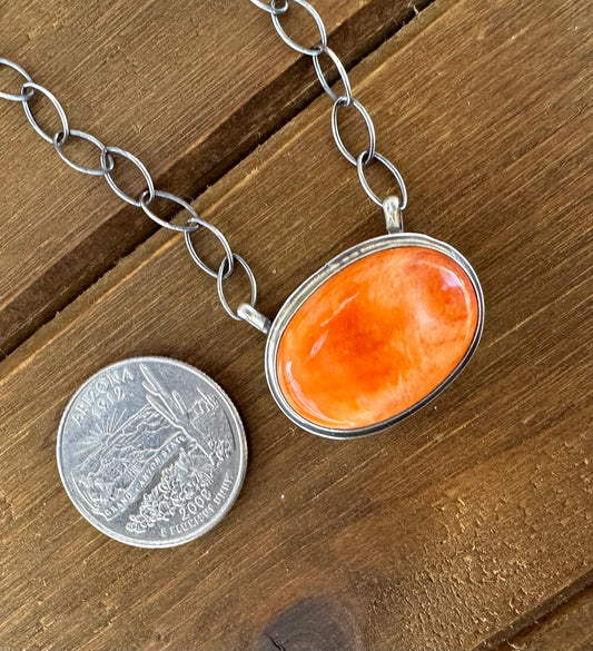 18” ORANGE SPINY OYSTER NECKLACE