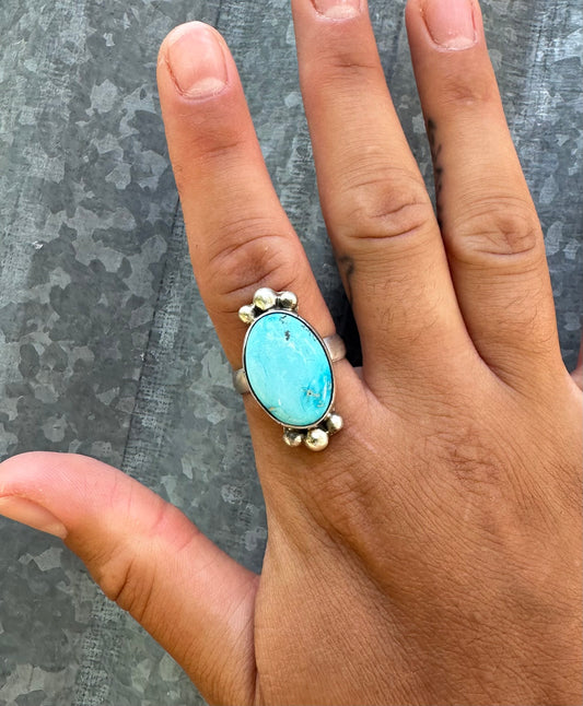 KINGMAN TURQUOISE ADJUSTABLE RING