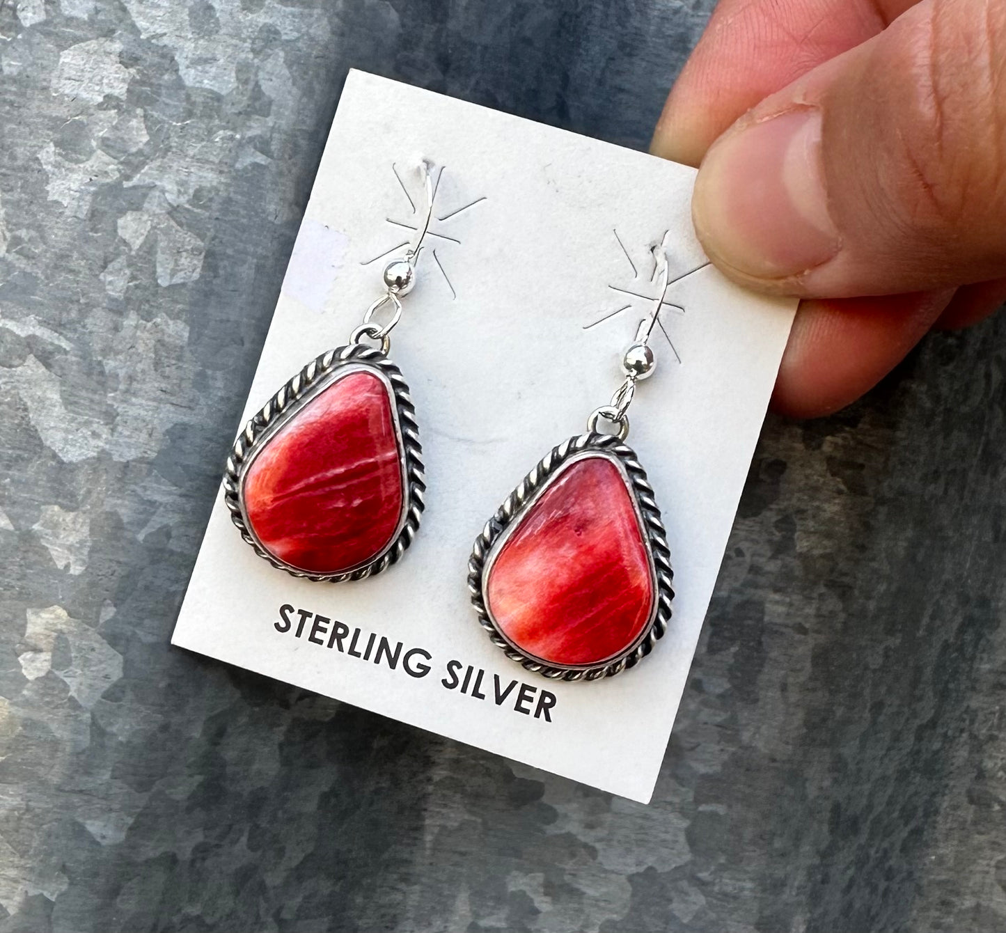 RED SPINY OYSTER DANGLES