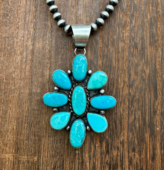 KINGMAN TURQUOISE CLUSTER PENDANT