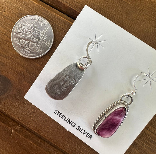 PURPLE SPINY OYSTER STUDS DANGLES