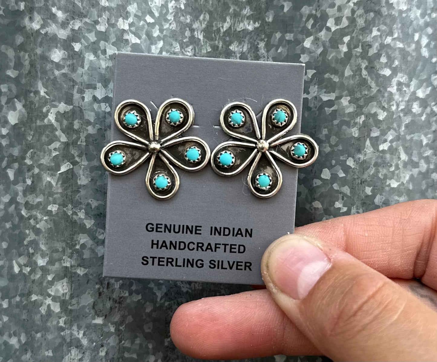 KINGMAN TURQUOISE FLOWER STUDS