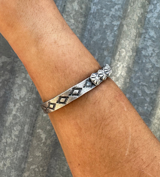 HEAVY GAUGE STERLING SILVER STARBURST CUFF