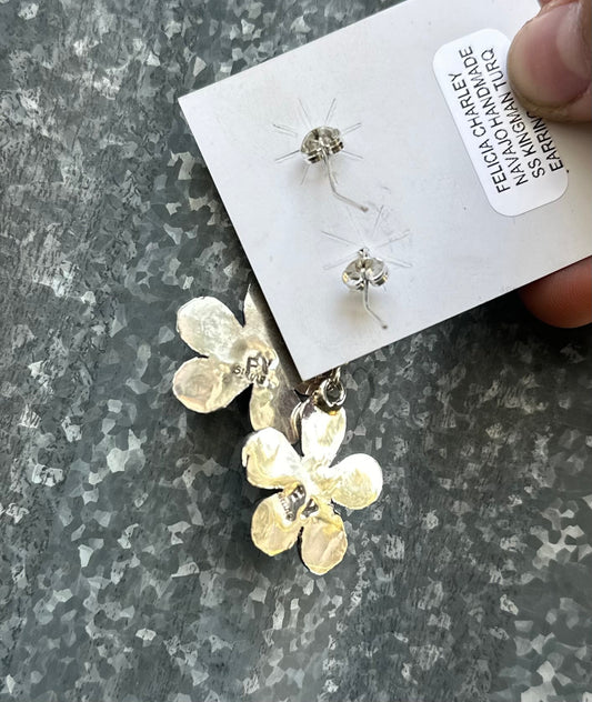 KINGMAN TURQUOISE FLOWER DANGLES