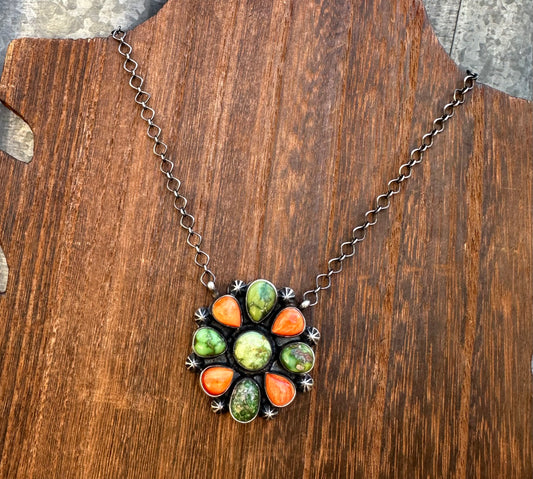 18” MULTI STONE CLUSTER NECKLACE