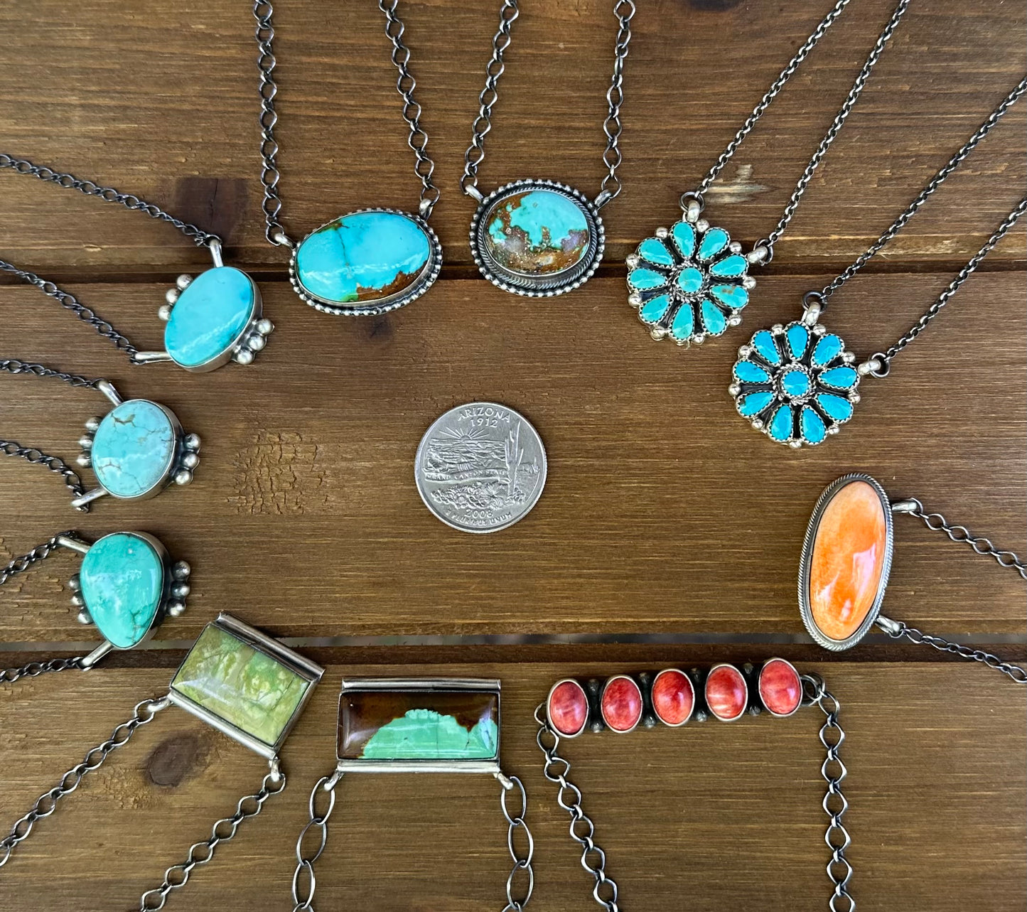 18” SONORAN GOLD TURQUOISE NECKLACE
