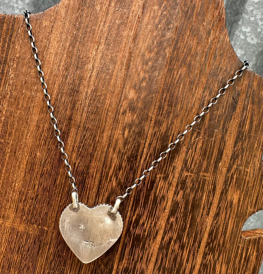 16” PURPLE SPINY OYSTER HEART NECKLACE