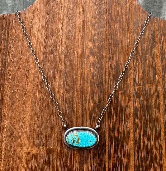 18” WEBBED KINGMAN TURQUOISE NECKLACE