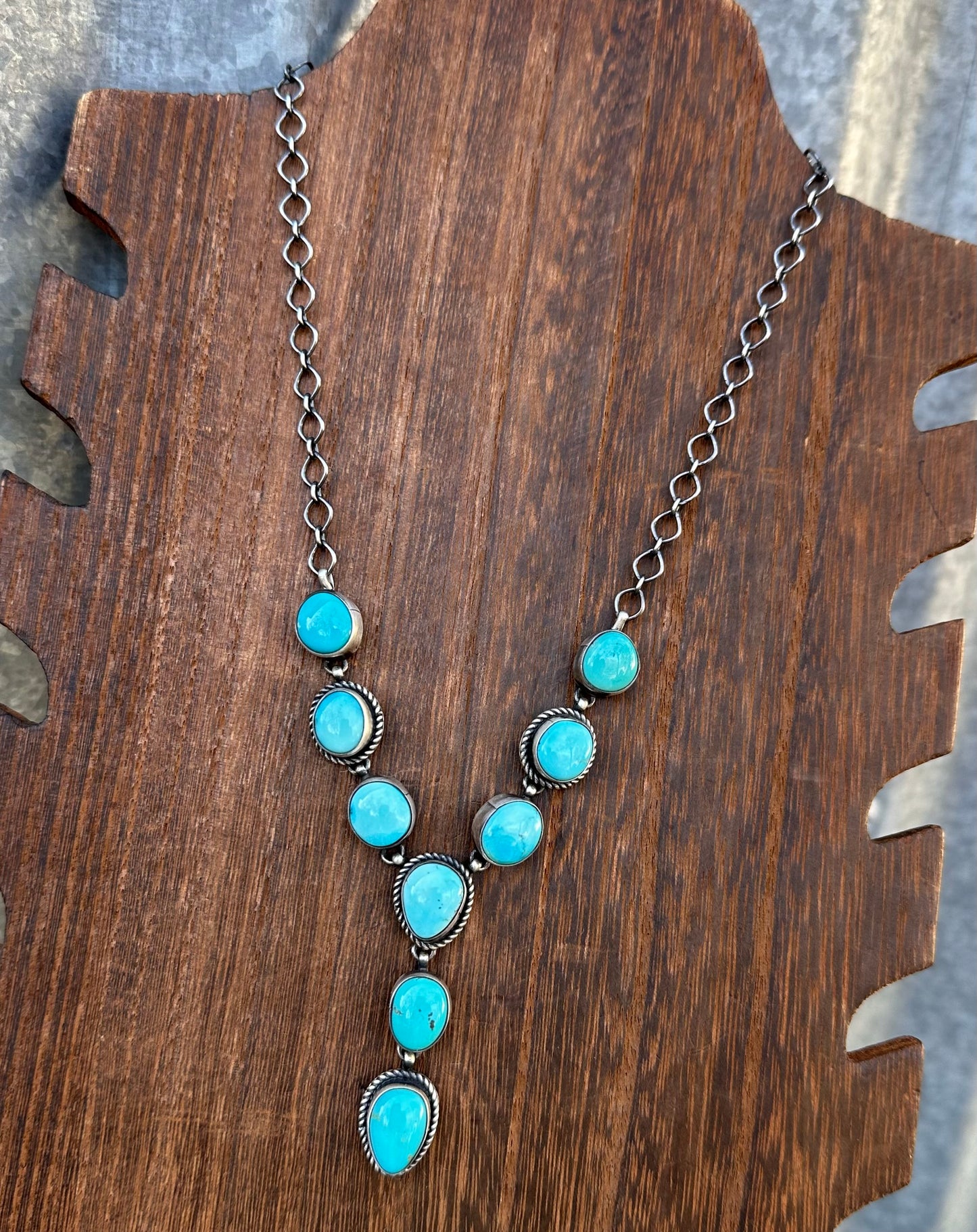 20” KINGMAN TURQUOISE DAINTY LARIAT NECKLACE