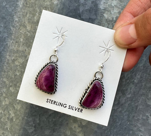PURPLE SPINY OYSTER STUDS DANGLES