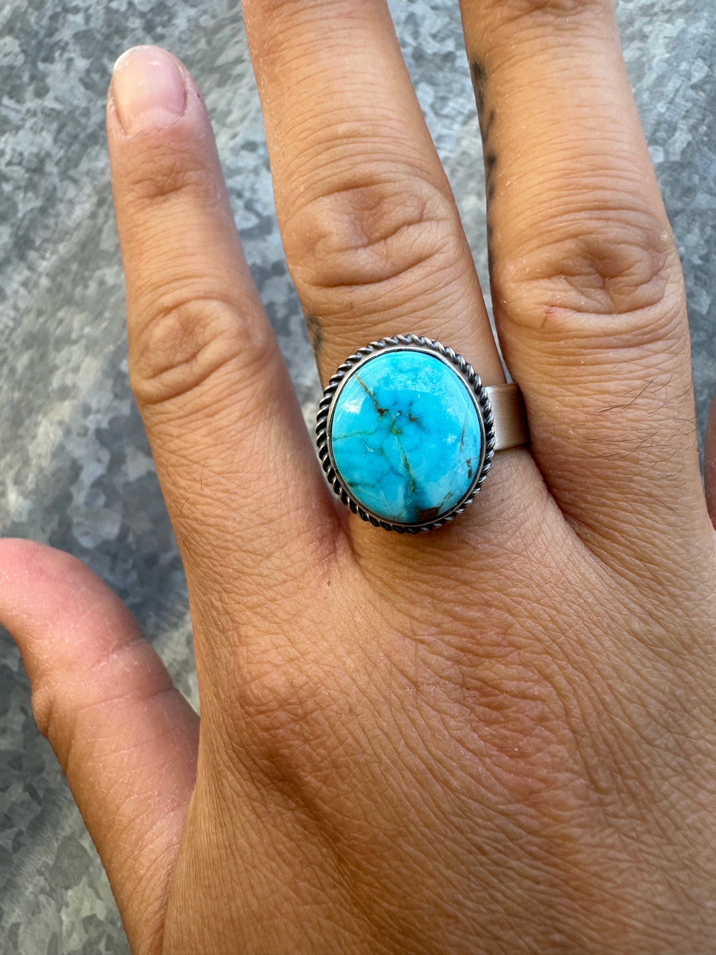 KINGMAN TURQUOISE ADJUSTABLE RING