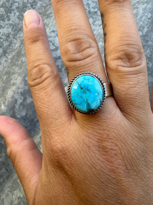 KINGMAN TURQUOISE ADJUSTABLE RING
