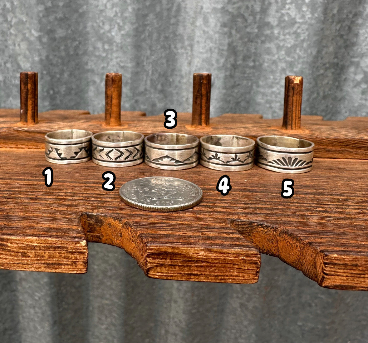 STERLING SILVER STAMPED RINGS