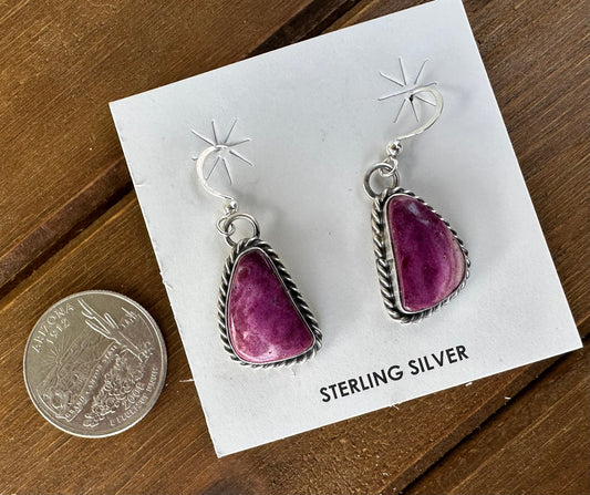 PURPLE SPINY OYSTER STUDS DANGLES