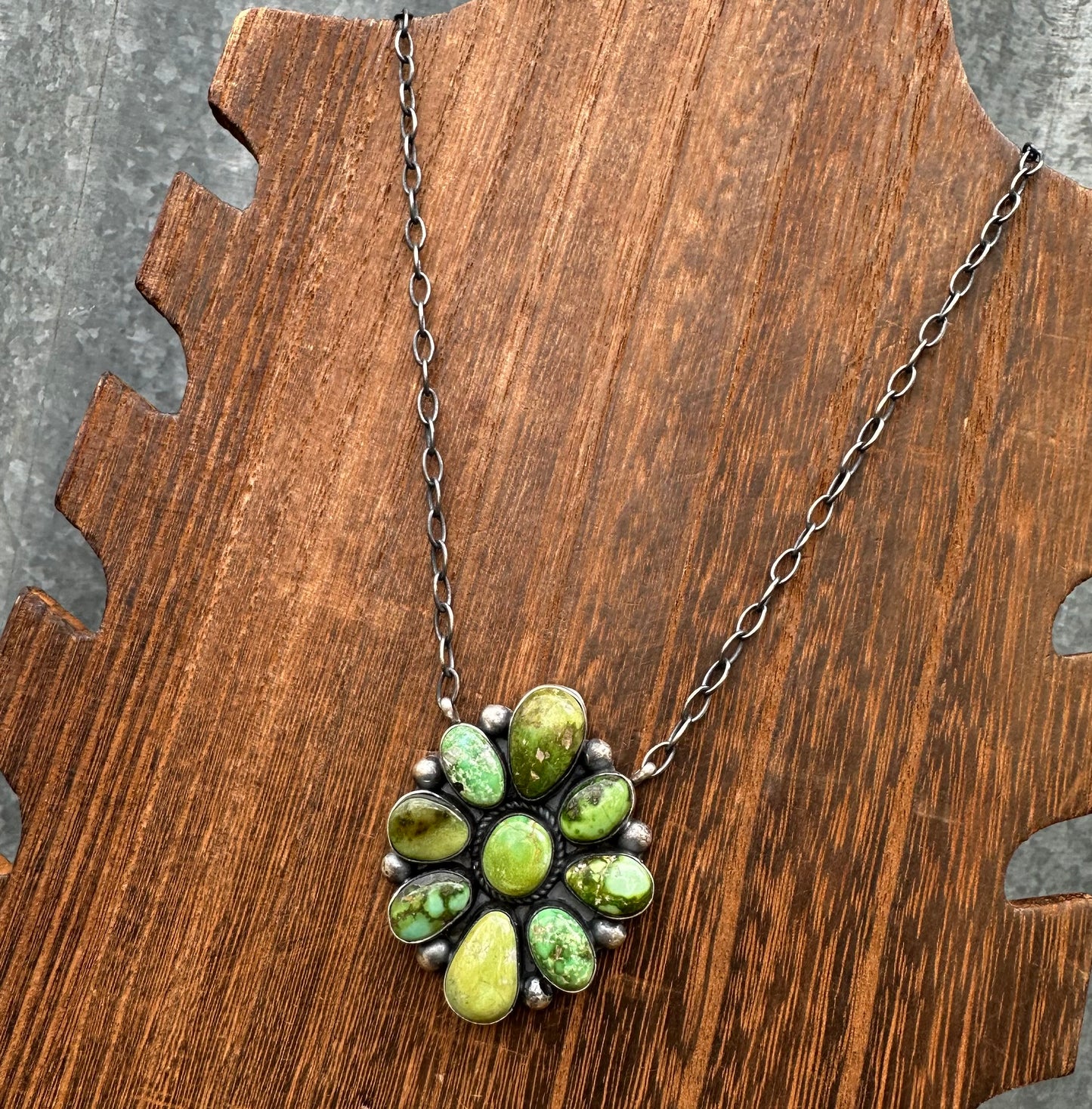 18” SONORAN GOLD TURQUOISE CLUSTER NECKLACE