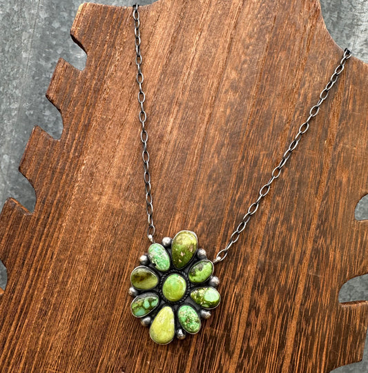 18” SONORAN GOLD TURQUOISE CLUSTER NECKLACE