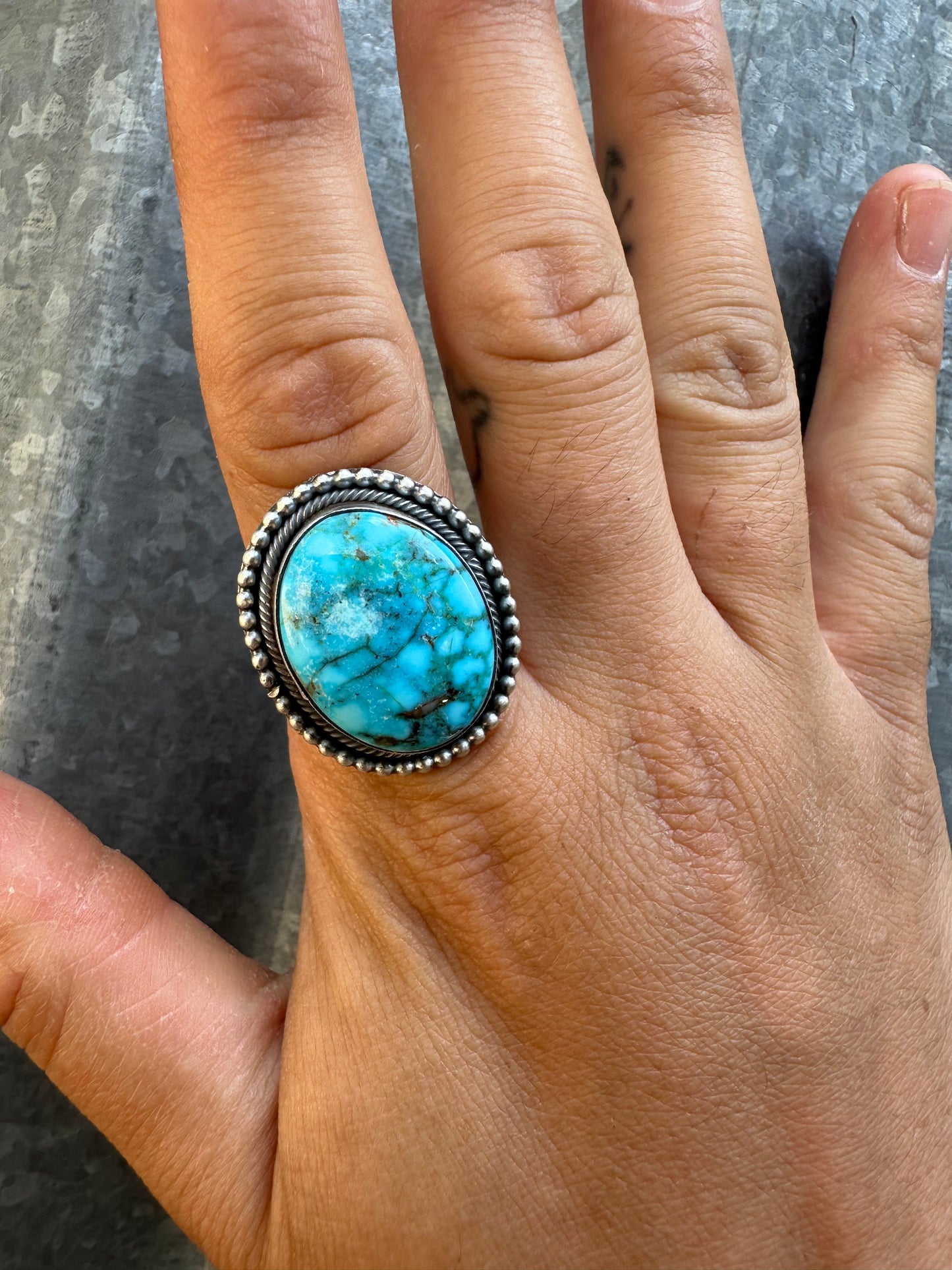 ADJUSTABLE KINGMAN TURQUOISE RING